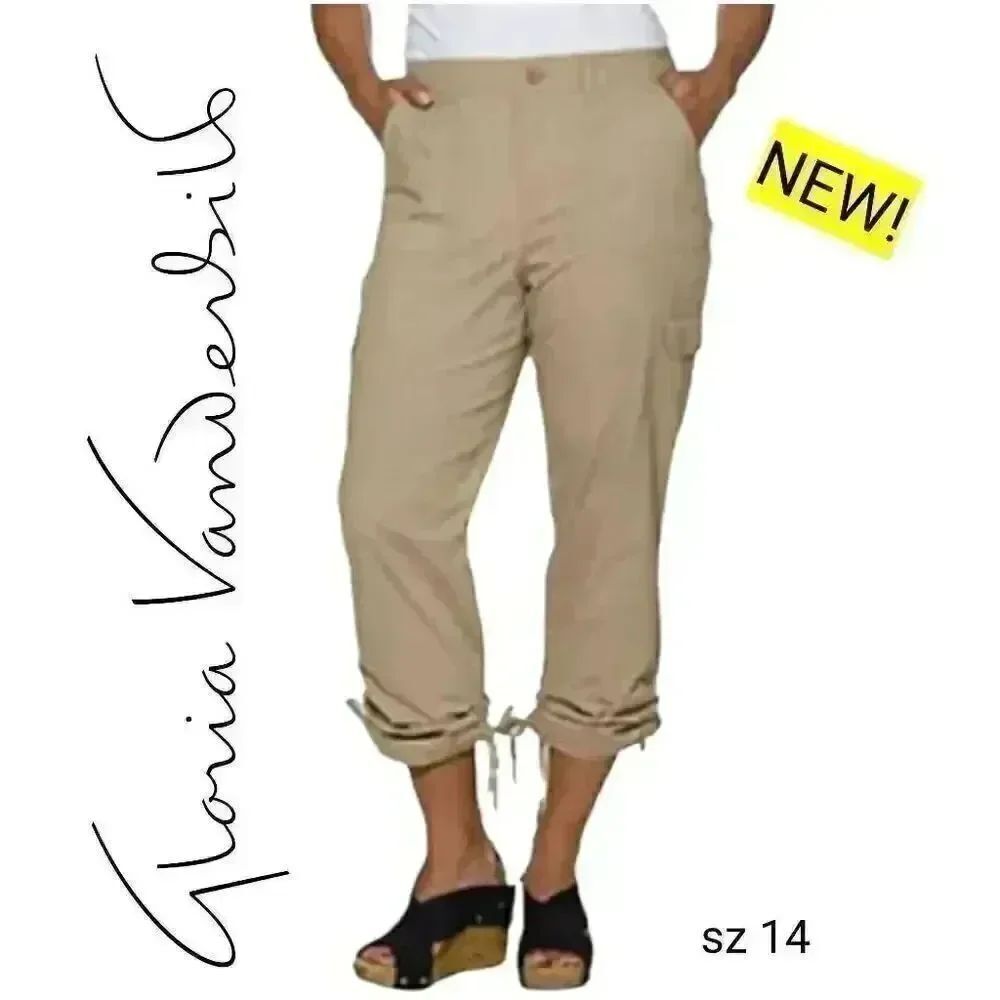 Tan Khaki Cropped Cargo Pants❤️ FREE SHIPPING ❤️ Brand NEW!
